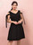 Plus Size Black V-neck Short Prom Dress