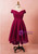 Plus Size Burgundy Lace Hi Lo Cap Sleeve Prom Dress