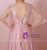 Plus Size Pink Tulle V-neck Pleats Appliques Prom Dress