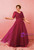 Plus Size Burgundy Tulle Pleats V-neck Prom Dress