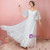Plus Size White Tulle Flying Sleeve Prom Dress