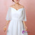 Plus Size White Tulle Flying Sleeve Prom Dress