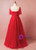 Plus Size Red Tulle Square Long Prom Dress