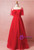 Plus Size Red Tulle Square Long Prom Dress