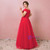 Plus Size Red Tulle Appliques Off the Shoulder Prom Dress