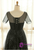 Plus Size Black Tulle Sequins V-neck Prom Dress