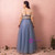 Plus Size Blue Scoop Short Sleeve Tulle Lace Prom Dress
