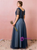 Plus Size Blue Tulle Appliques Pleats Prom Dress