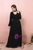 Plus Size Black Chiffon Lace Long Sleeve Prom Dress