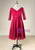 Plus Size Burgundy Lace Short Sleeve Short prom Dress