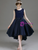 Navy Blue Satin Lace Hi Lo Bow Flower Girl Dress