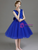 Royal Blue Tulle Lace Flower Girl Dress With Bow