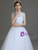 White Tulle Lace Bow Long Flower Girl Dress