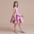 Fashion Pink Satin Short Flower Girl Dress