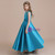 Sweet Blue Satin Flower Girl Dress With