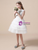 White Tulle Sequins Tiers Short Flower Girl Dress With Bow