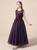 Dark Purple Tulle Lace Appliques Flower Girl Dress