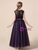 Dark Purple Tulle Lace Appliques Flower Girl Dress