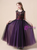 Dark Purple Tulle Lace Appliques Flower Girl Dress