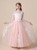 Pink Tulle Appliques Long Sleeve Flower Girl Dress