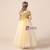 Gold Yellow Tulle Off the Sholuder Appliques Flower Girl Dress