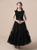 Fancy Black Tulle Sequins Sleeveless Flower Girl Dress