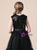Fancy Black Tulle Sequins Sleeveless Flower Girl Dress