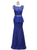 Royal Blue Mermaid Lace Appliques Crystal Mother Dress