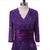 Dark Purple Chiffon Lace V-neck Long Sleeve Mother Of The Bride Dresses