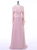 Light Pink Chiffon Lace Long Sleeve Mother Of The Bride Dress