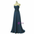 Dark Blue Chiffon Strapless Beading Mother Of The Bride Dress