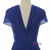 Royal Blue Chiffon V-neck Pleats Beading Mother Dress