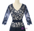 Navy Blue Chiffon V-neck Appliques Mother Of The Bride Dress