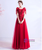 In Stock:Ship in 48 Hours Red Beading Cap Sleeve Prom Dress