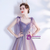 In Stock:Ship in 48 Hours Purple Sequins Pleats Prom Dress