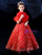 In Stock:Ship in 48 Hours Red Tulle Sequins Flower Girl Dress