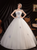 In Stock:Ship in 48 Hours White Strapless Appliques Wedding Dress