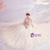 In Stock:Ship in 48 Hours Tulle Appliques V-neck Wedding Dress