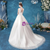 In Stock:Ship in 48 Hours White Tulle V-neck Appliques Wedding Dress