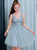 In Stock:Ship in 48 Hours Gray Sequins V-neck Homecoming Dress