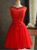 In Stock:Ship in 48 hours Red Tulle Lace Short Dress