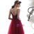 Tulle Satin Spaghetti Straps Beading Prom Dress