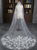 White Tulle Appliques Lace Long Bride Veil