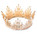 Gold Rhinestone Round Wedding Queen King Crown
