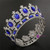 Women Blue Bride Crown Round Baroque