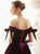 Dark Burgundy Velvet Prom Dress With Bow