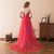 Red Tulle Sequins Beading Illusion Prom Dress