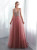 Pink Deep V-neck Beading Sequins Prom Dress