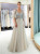 Gray Tulle V-neck Bell Sleeve Beading Prom Dress