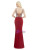 Burgundy Mermaid V-neck Open Back Beading Prom Dress